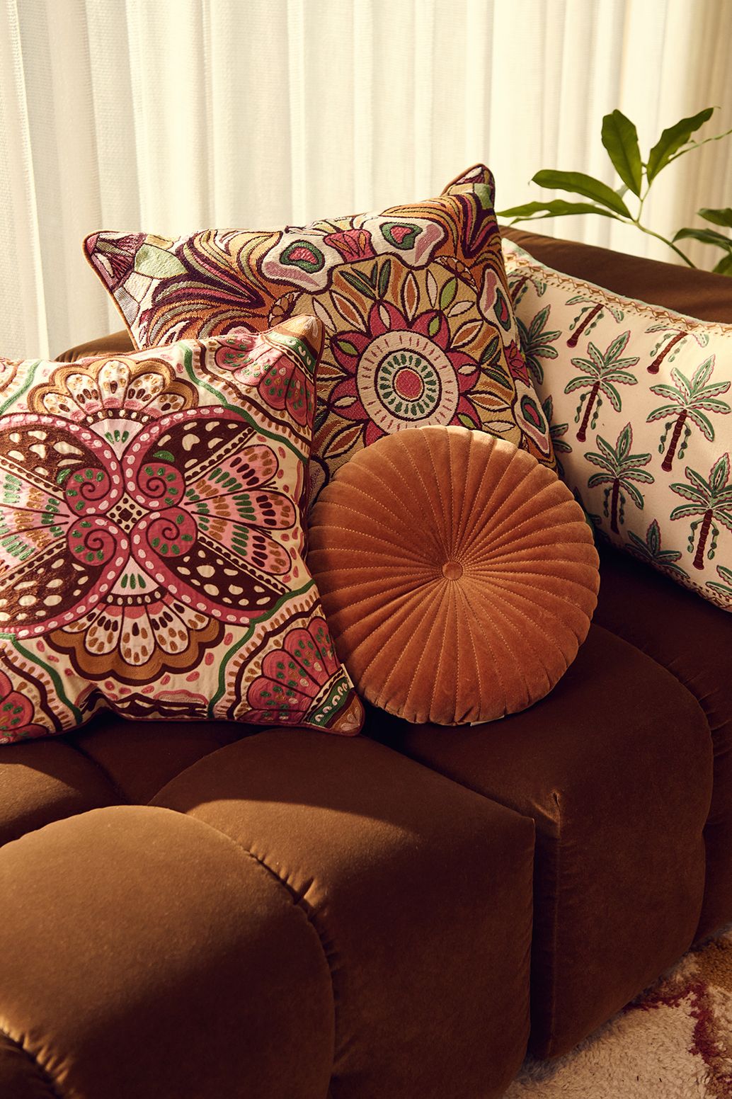 Coussin avec palmiers - multicolore