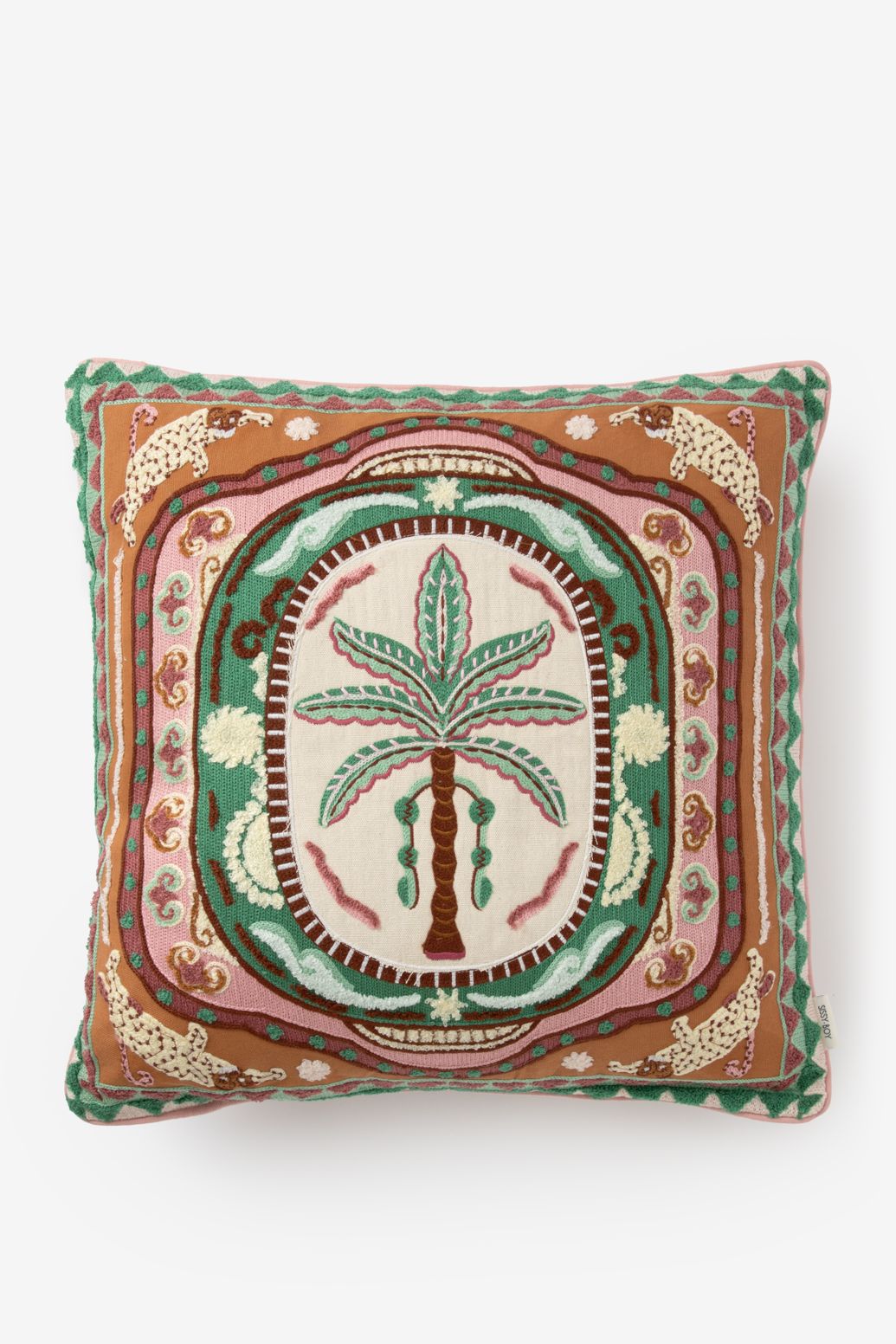 Coussin avec palmier - multicolore