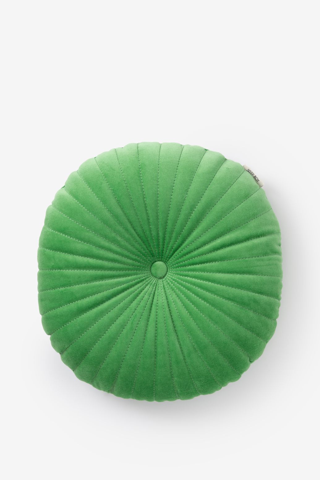 Coussin rond en velours - vert