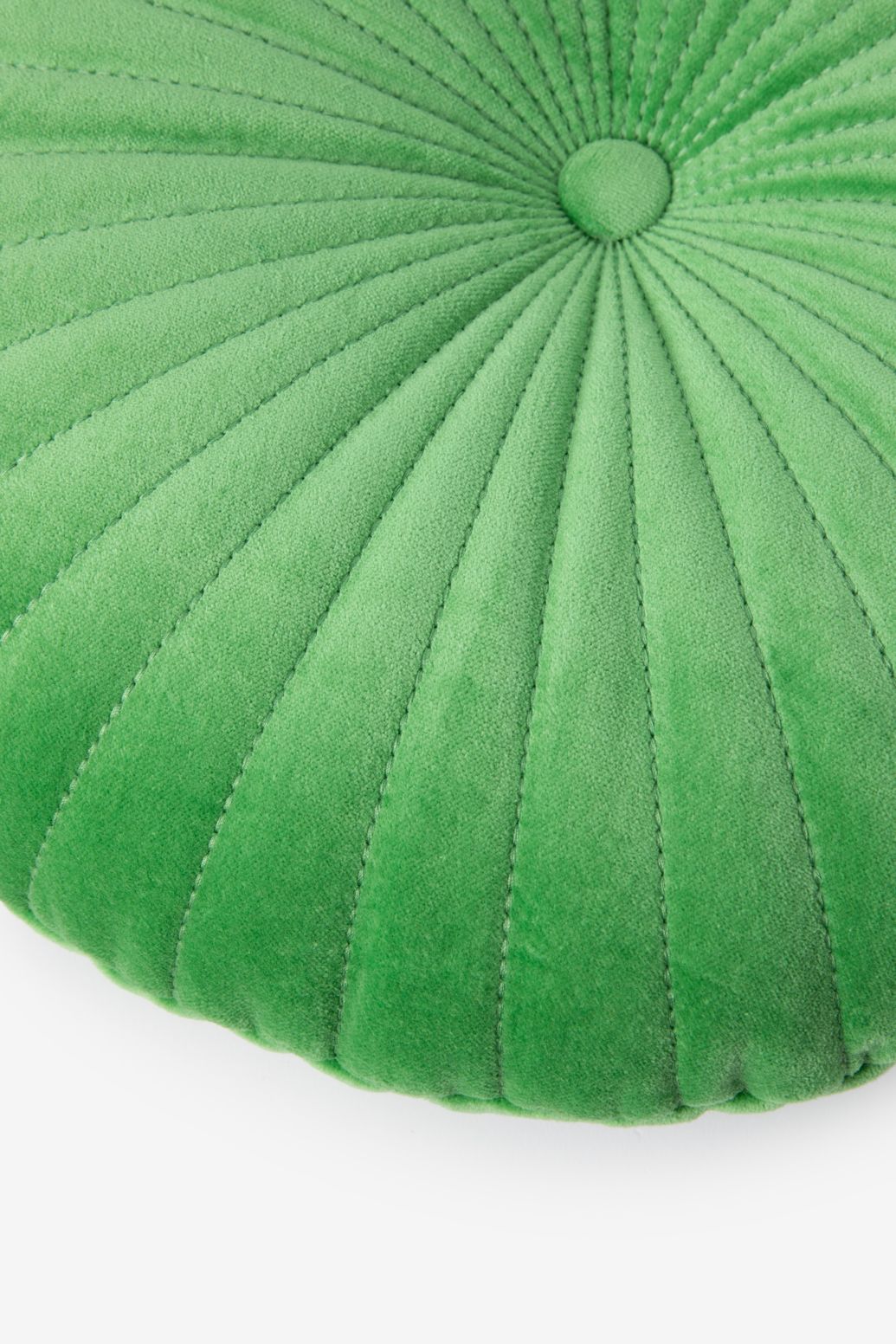 Coussin rond en velours - vert