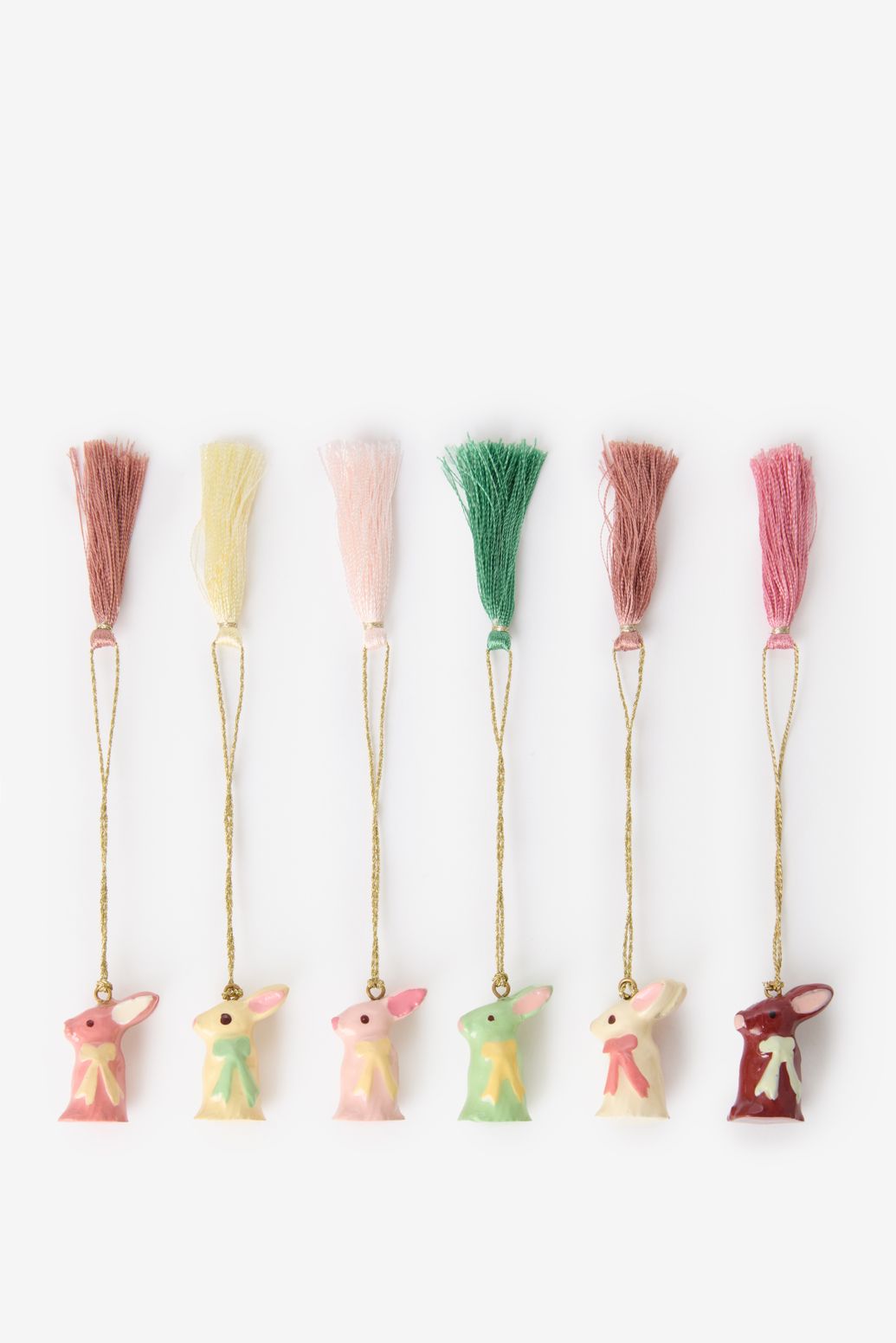 Multicolour handbeschilderde paashangers set van 6