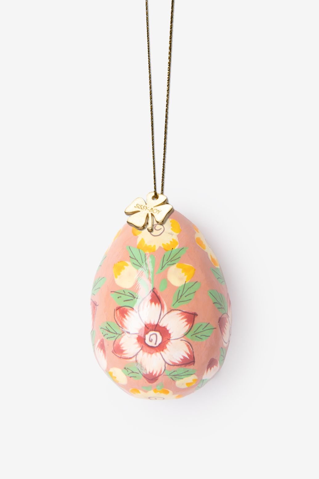 Œuf de Pâques avec fleurs - rose