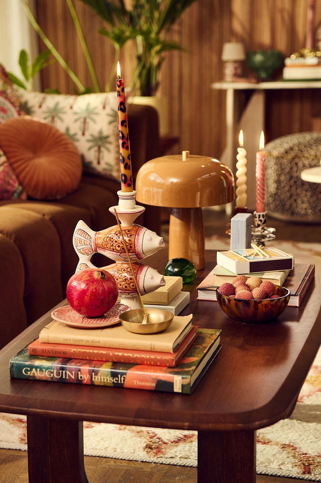 Lampe à poser coupole - marron