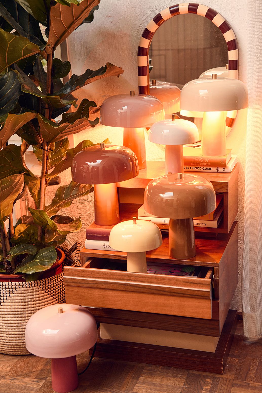 Lampe à poser coupole - marron