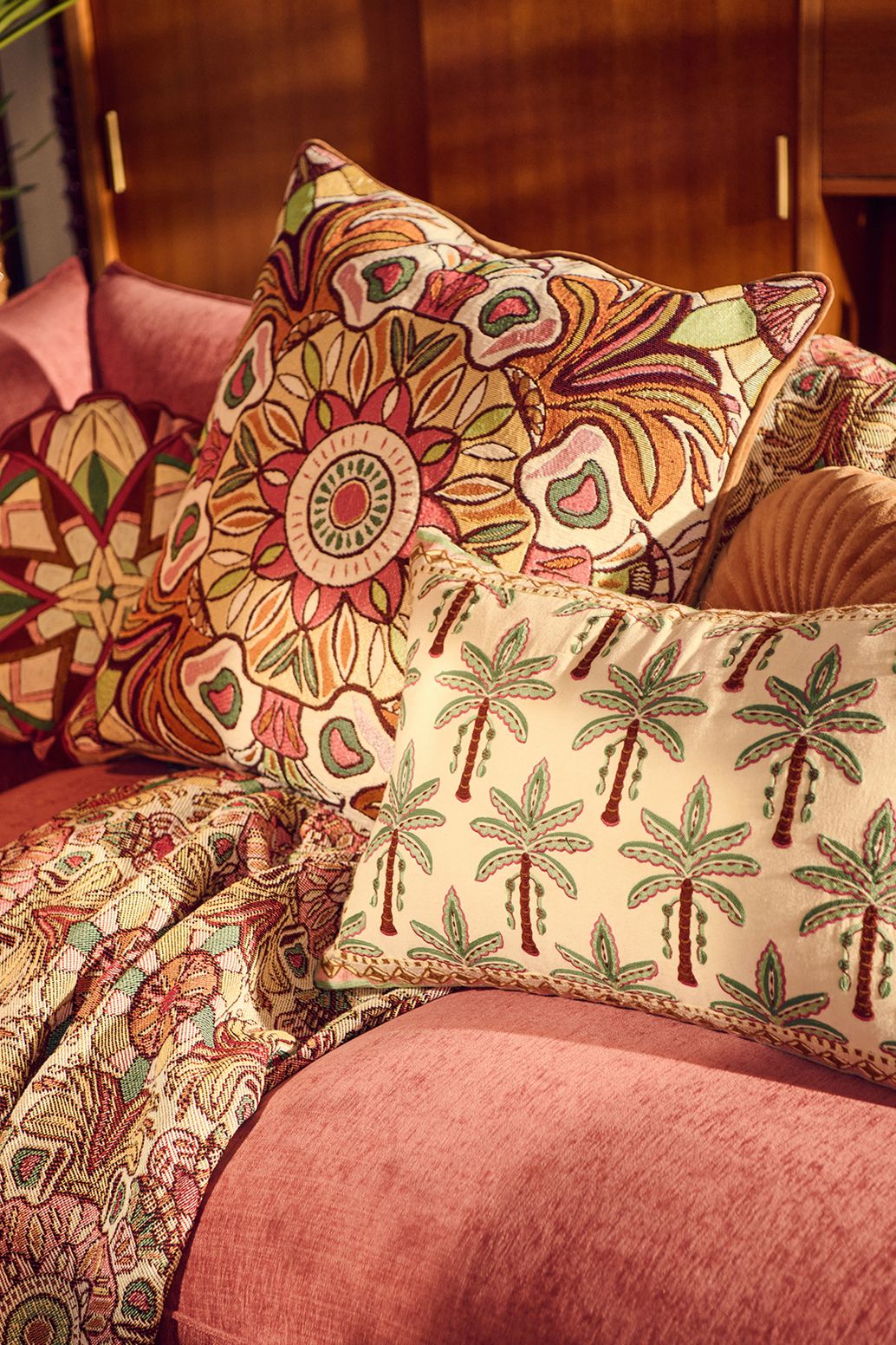 Multicolour kussen met print