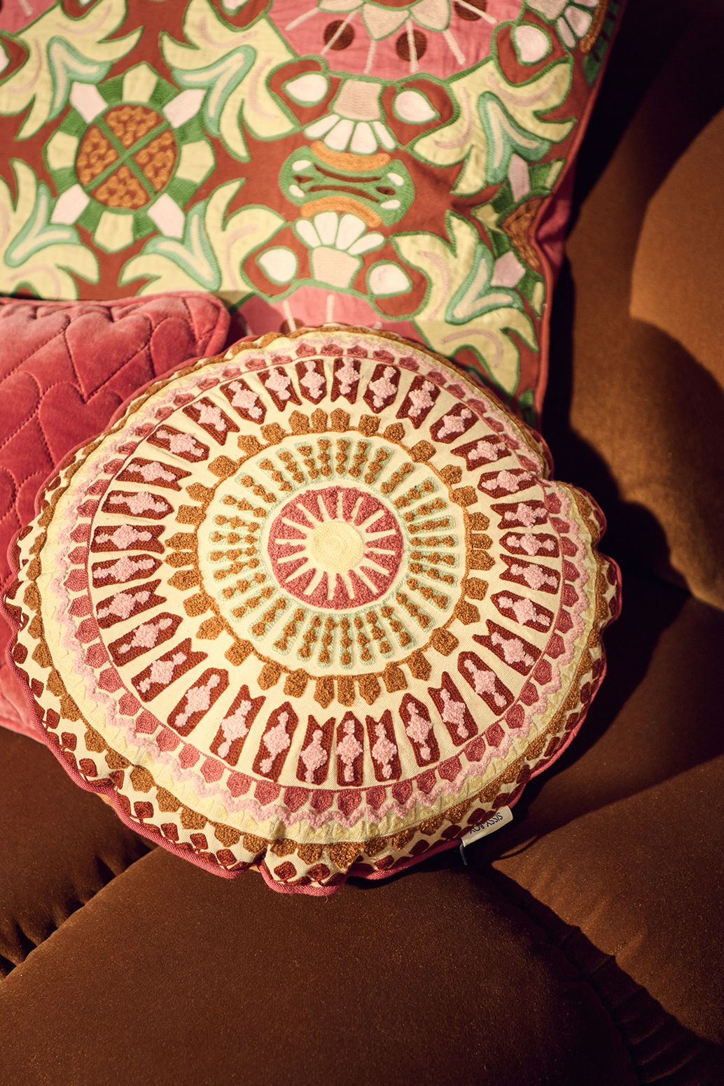 Rundes Kissen - mehrfarbig