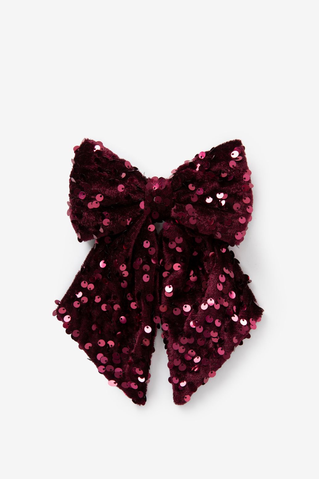 Pince à cheveux avec nœud - rouge foncé