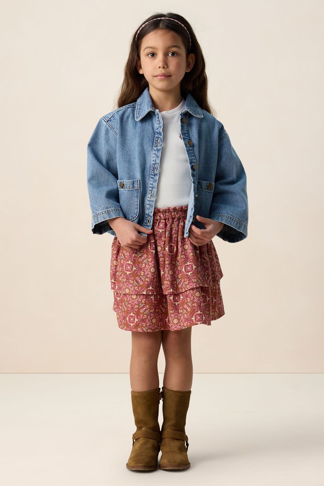 Jeansjacke mit aufgenähten Taschen - blau