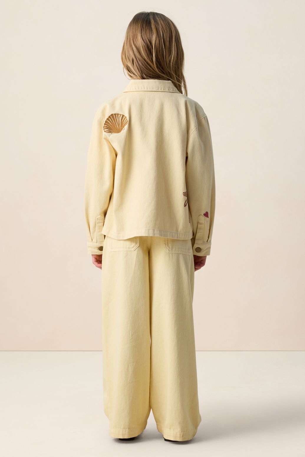 Lichtgele wide leg jeans