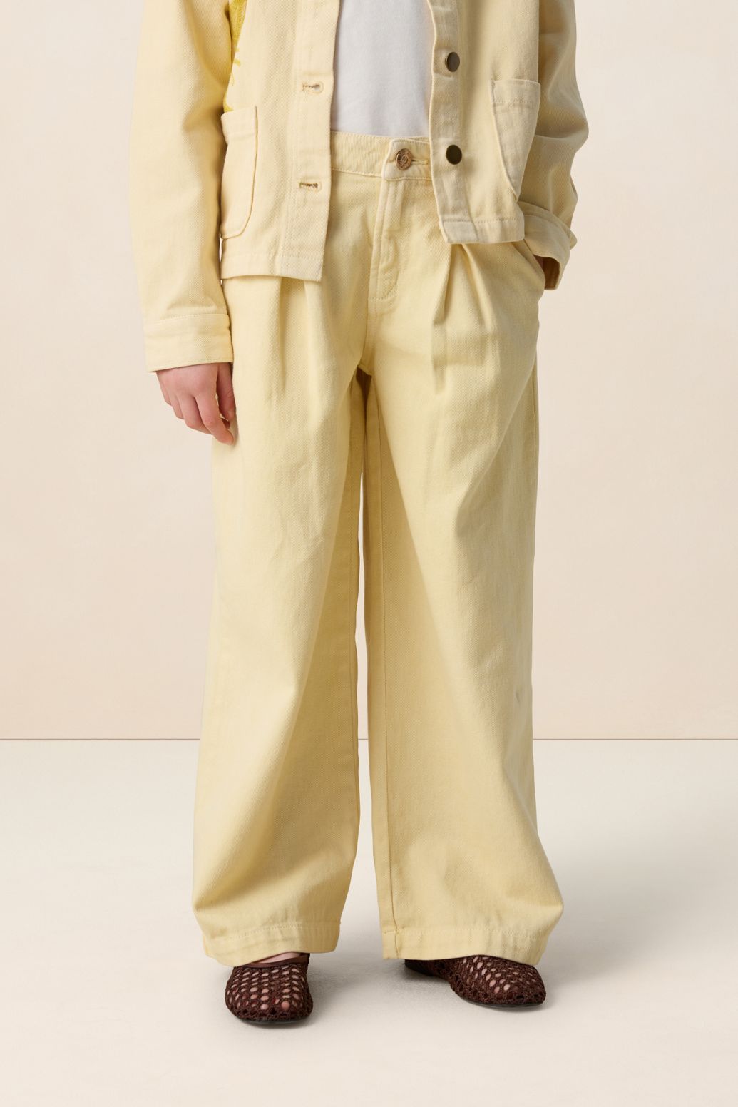 Lichtgele wide leg jeans