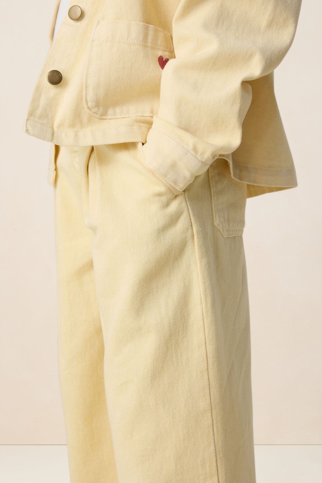 Lichtgele wide leg jeans