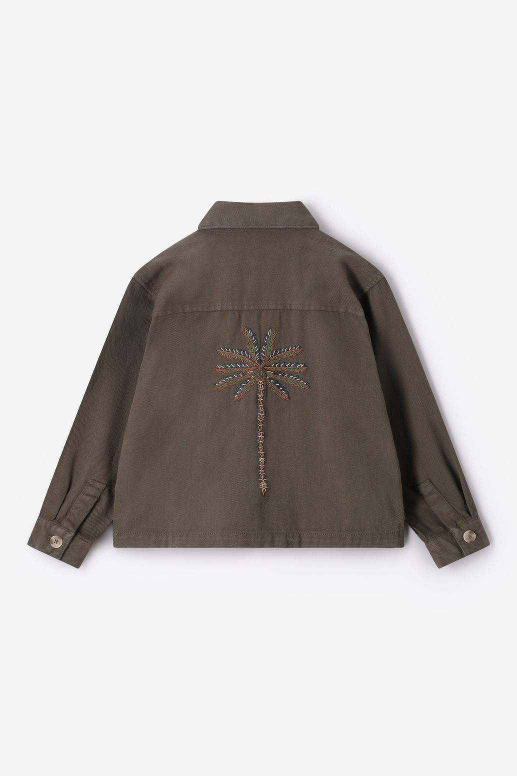 Veste avec broderie - vert foncé