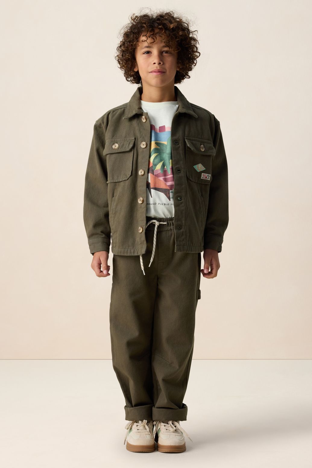 Donkergroene pull on broek