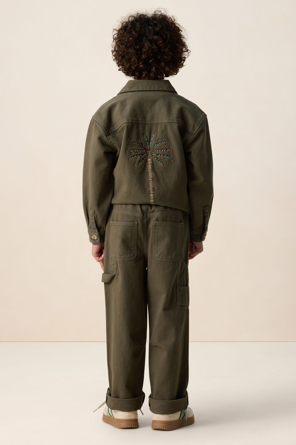 Donkergroene pull on broek