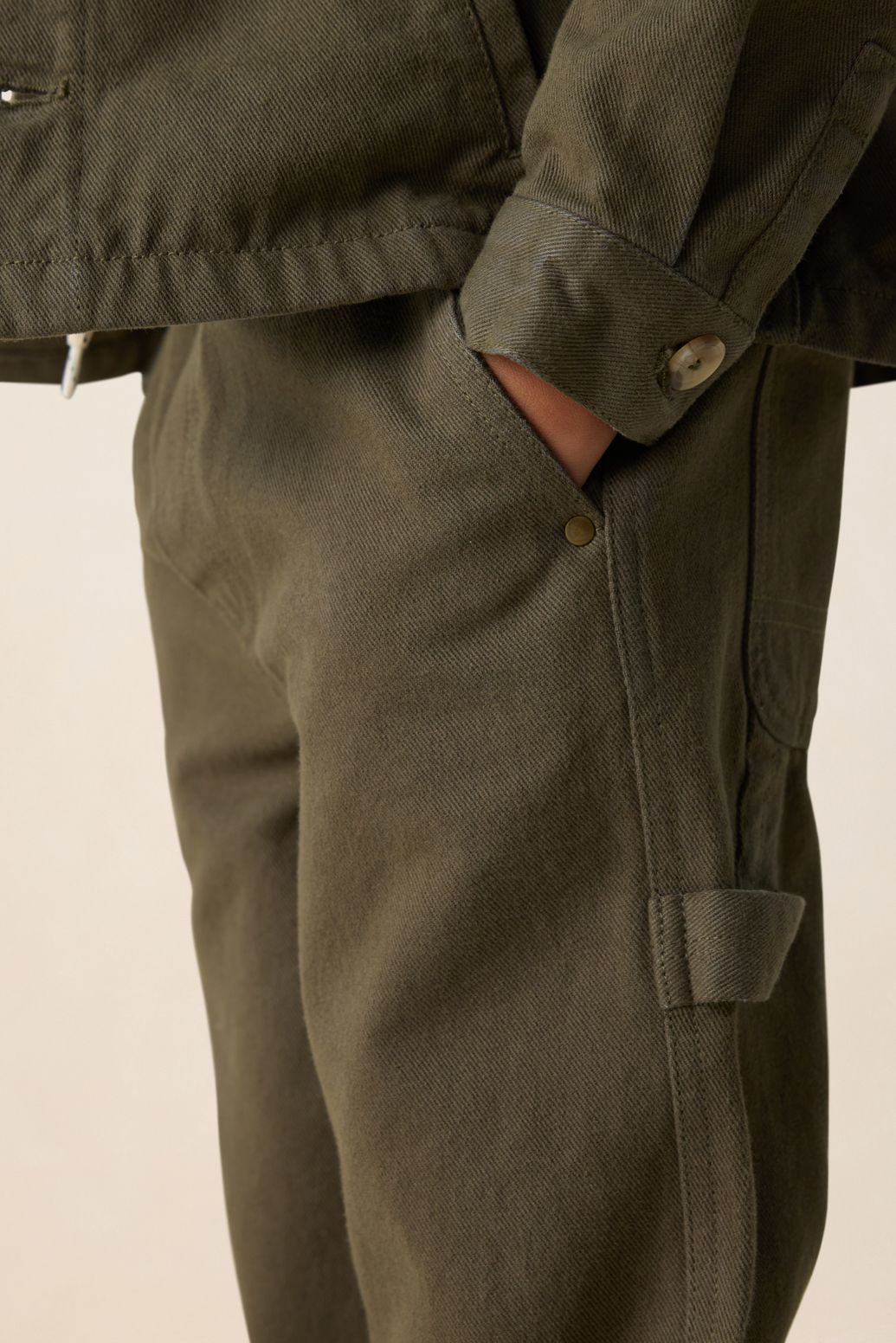 Donkergroene pull on broek