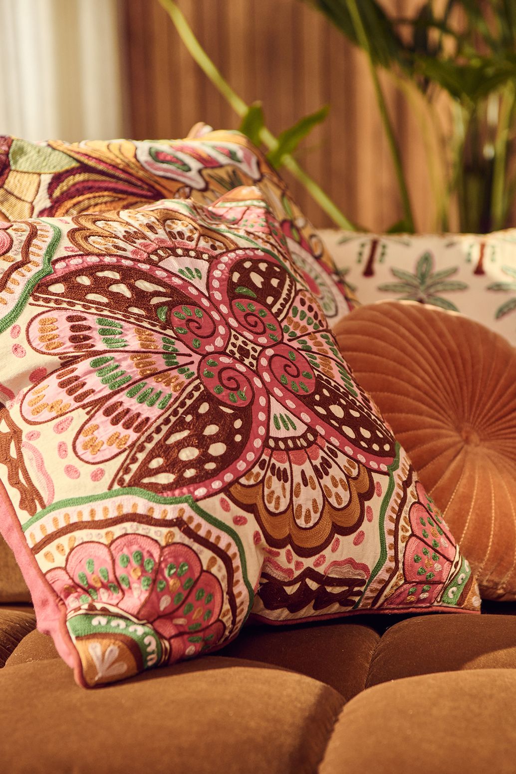 Coussin avec imprimé fleuri - multicolore