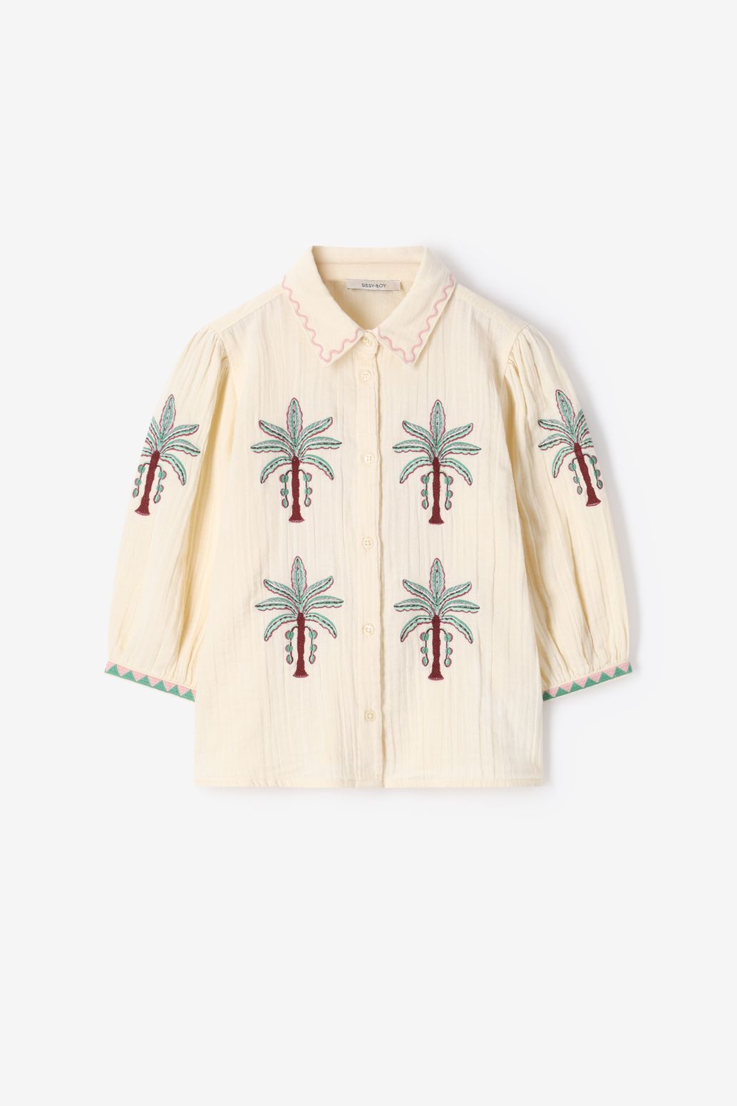 Blouse avec palmiers - jaune clair