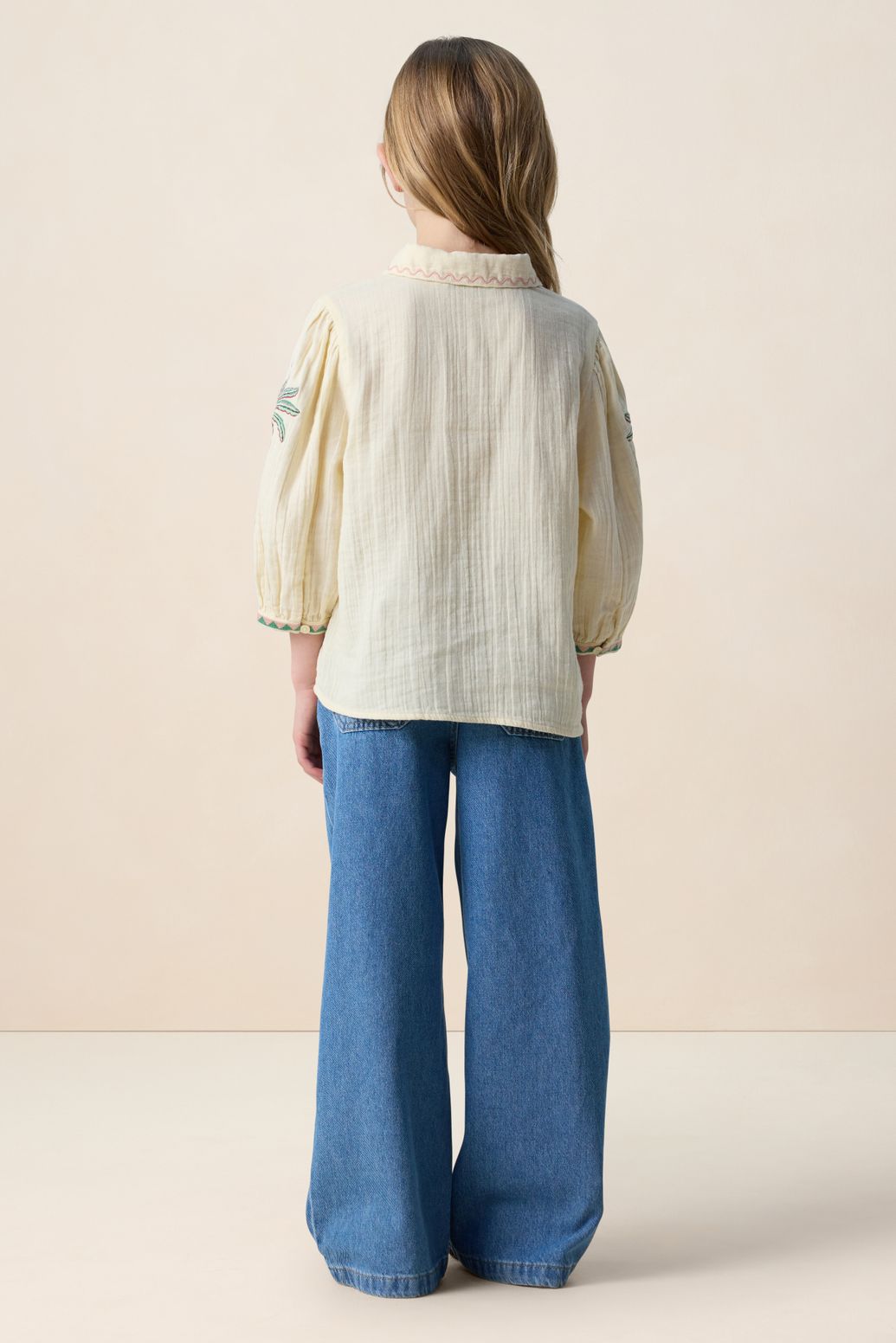 Blouse avec palmiers - jaune clair