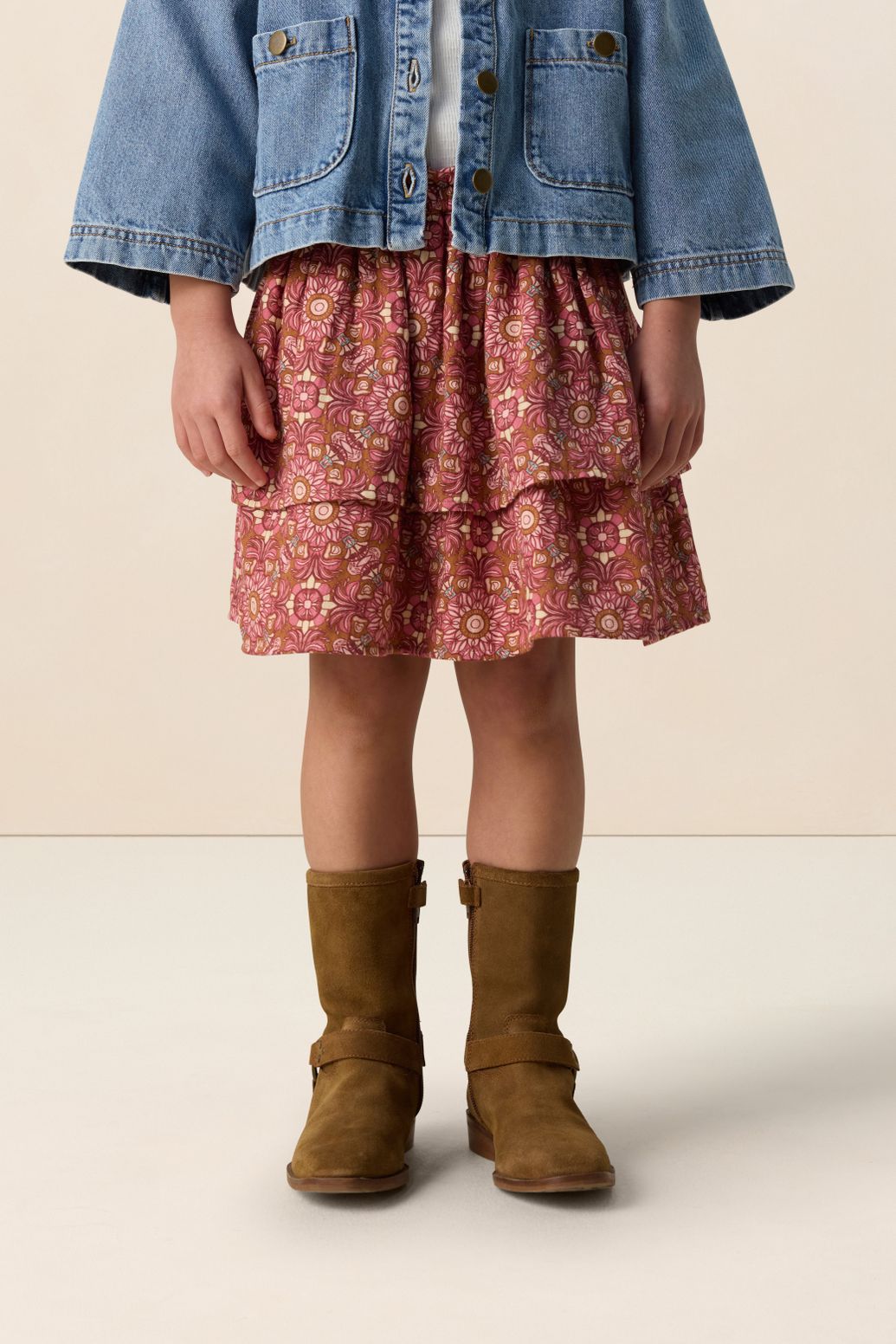 Jupe avec imprimé - rose foncé