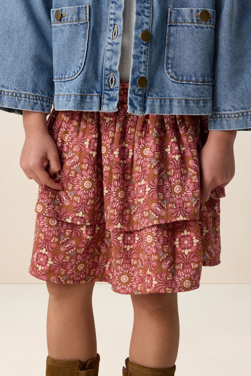 Jupe avec imprimé - rose foncé