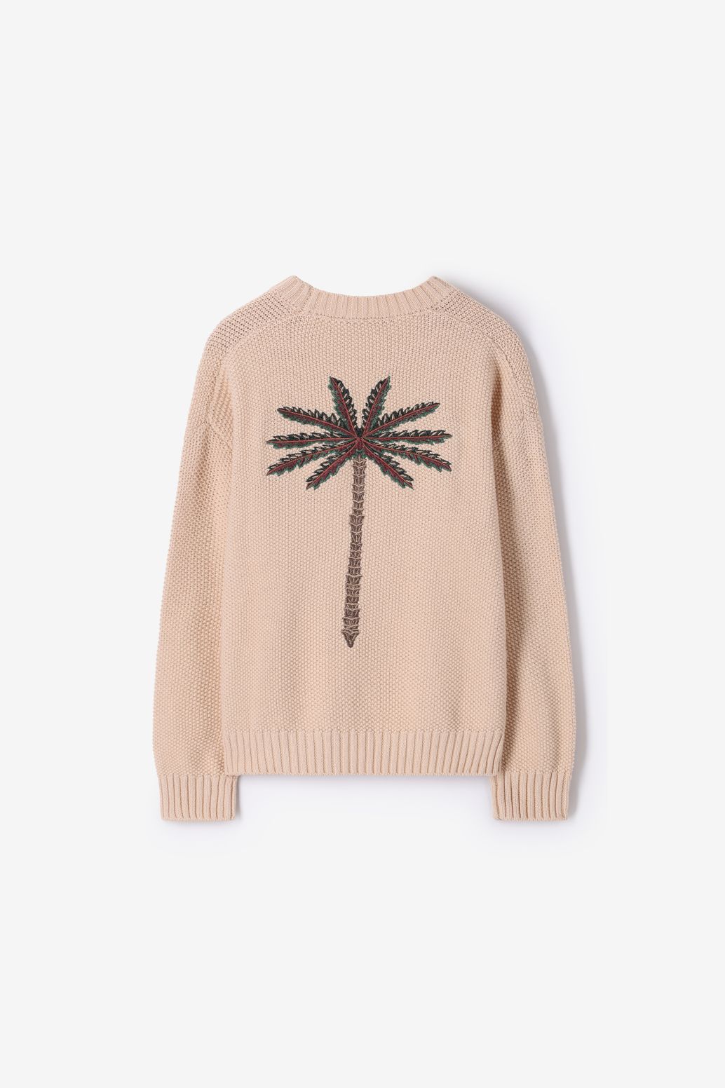 Beige gebreide crewneck met embroidery