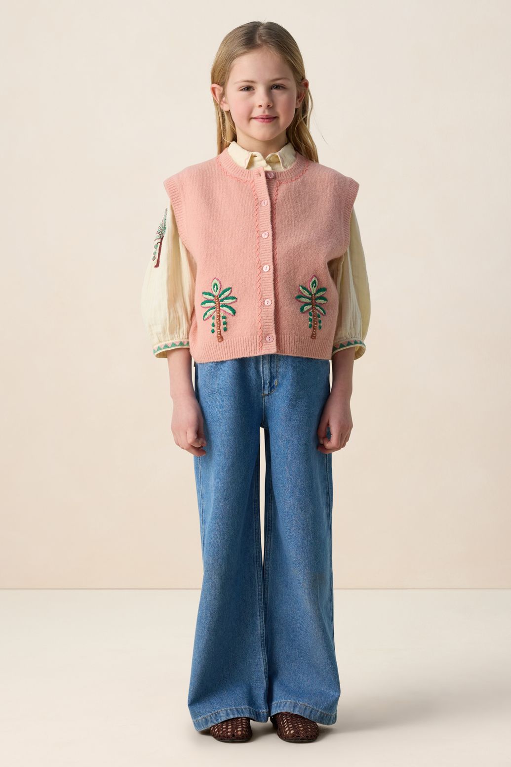 Pullunder mit Stickerei-Details - rosa