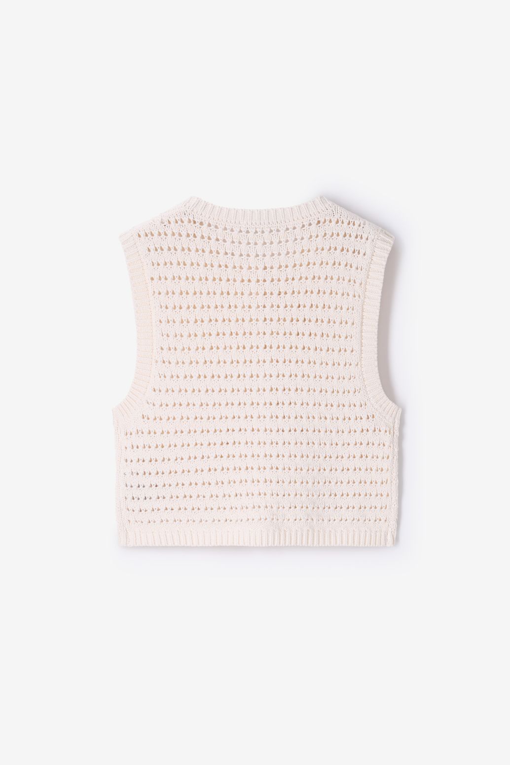 Witte opengewerkte spencer