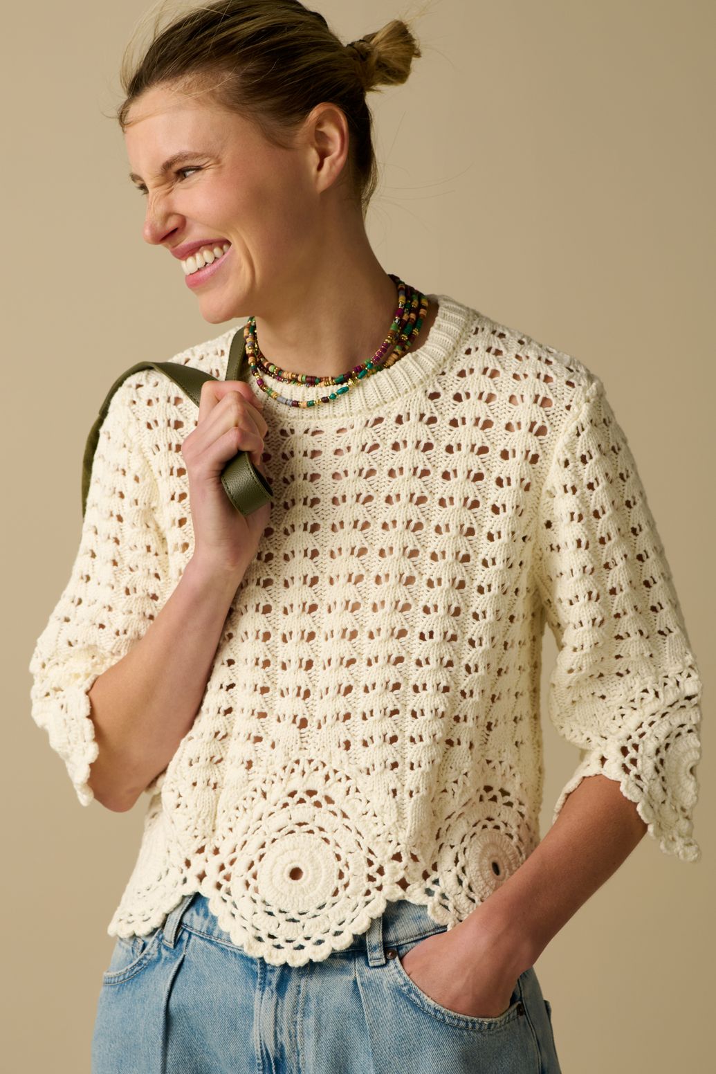 Mulitcolour lange ketting met kralen