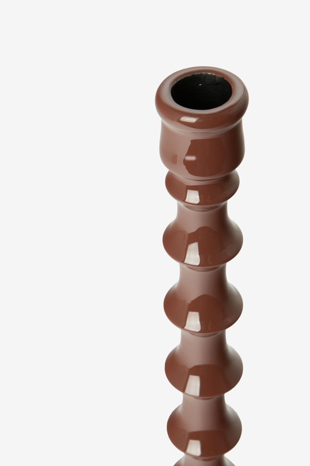 Donkerbruine ruffle kandelaar large