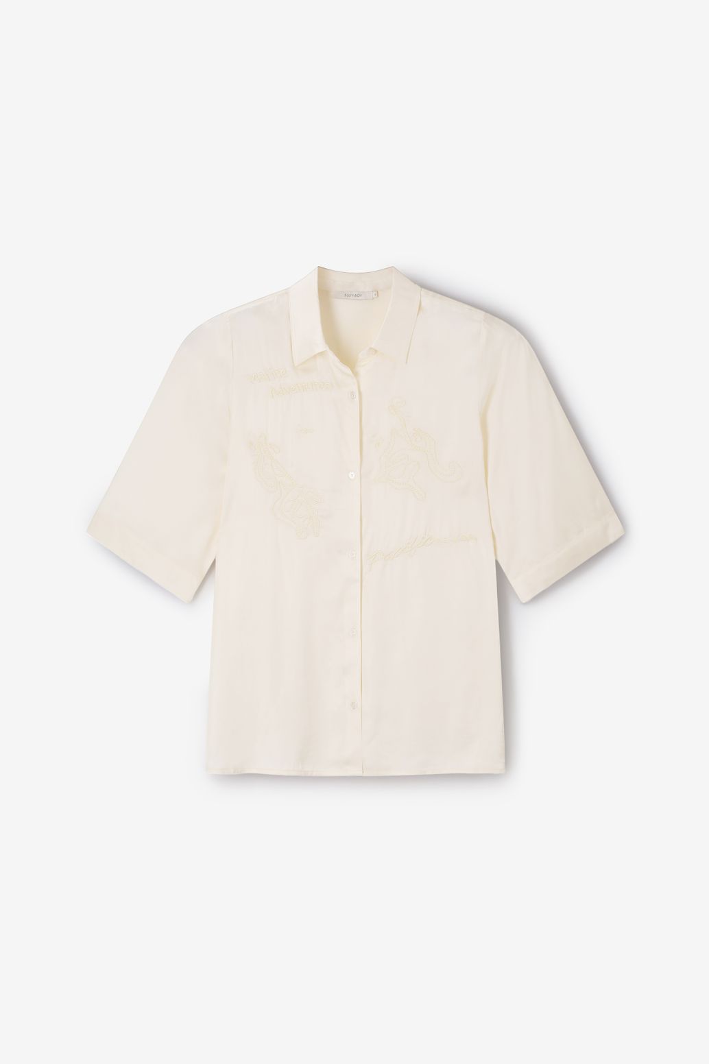 Bluse mit Stickerei - weiß