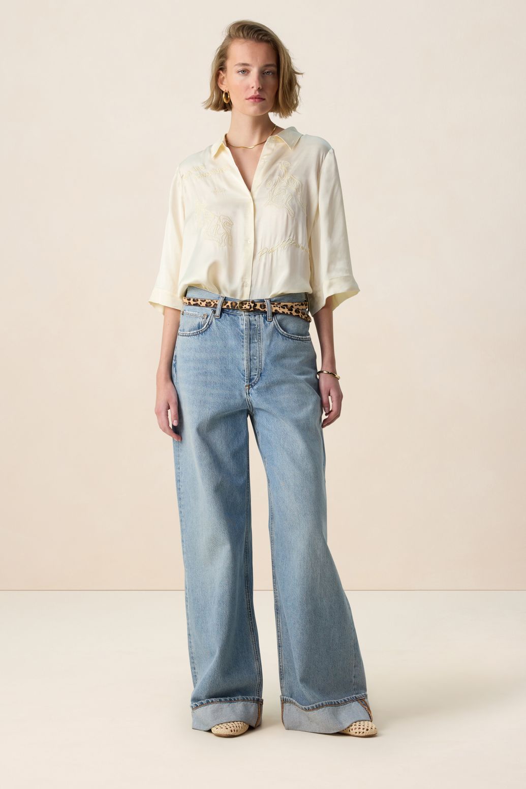 Witte blouse met embroidery