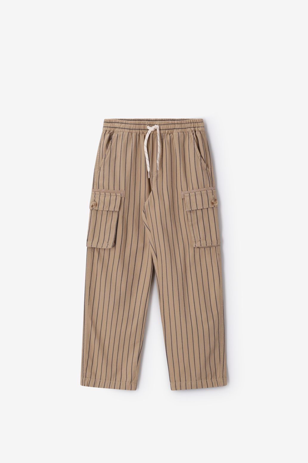 Pantalon pull-on rayé - marron clair