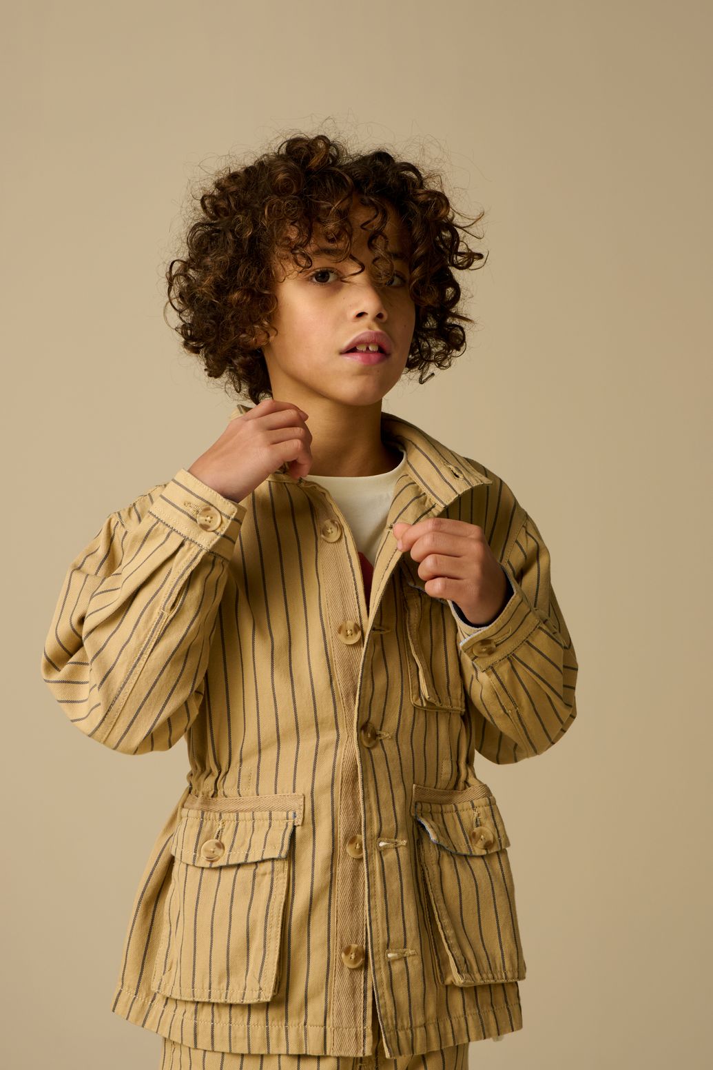 Veste rayée - marron clair