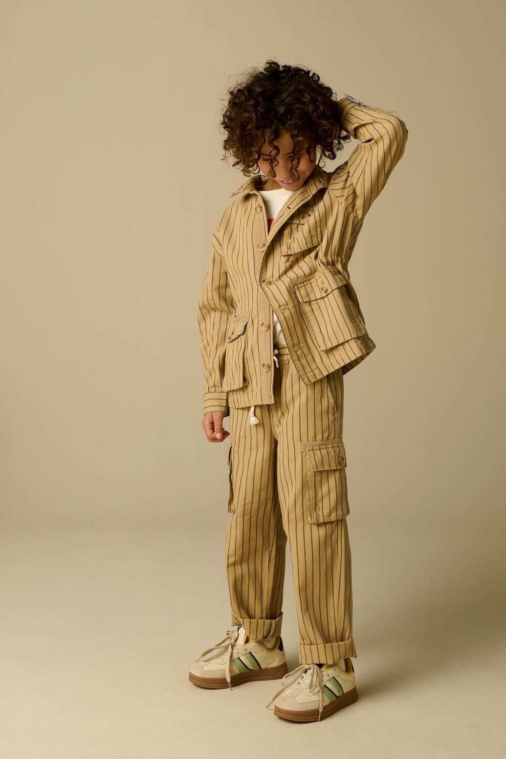 Veste rayée - marron clair