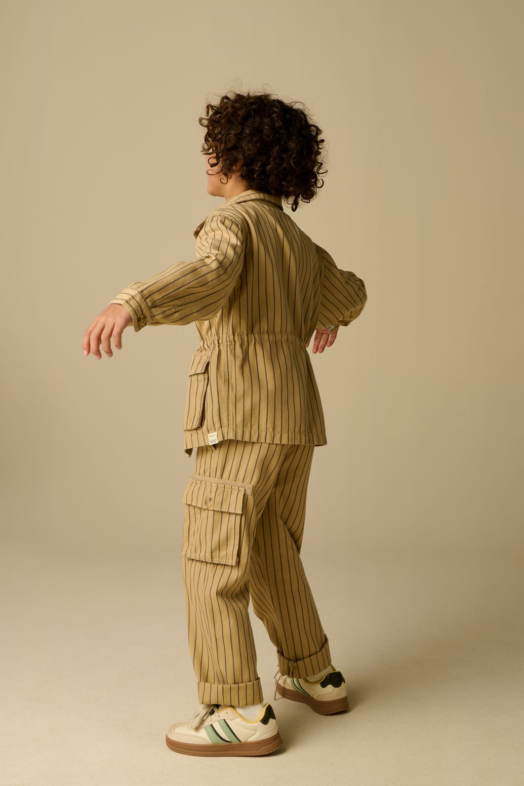 Veste rayée - marron clair