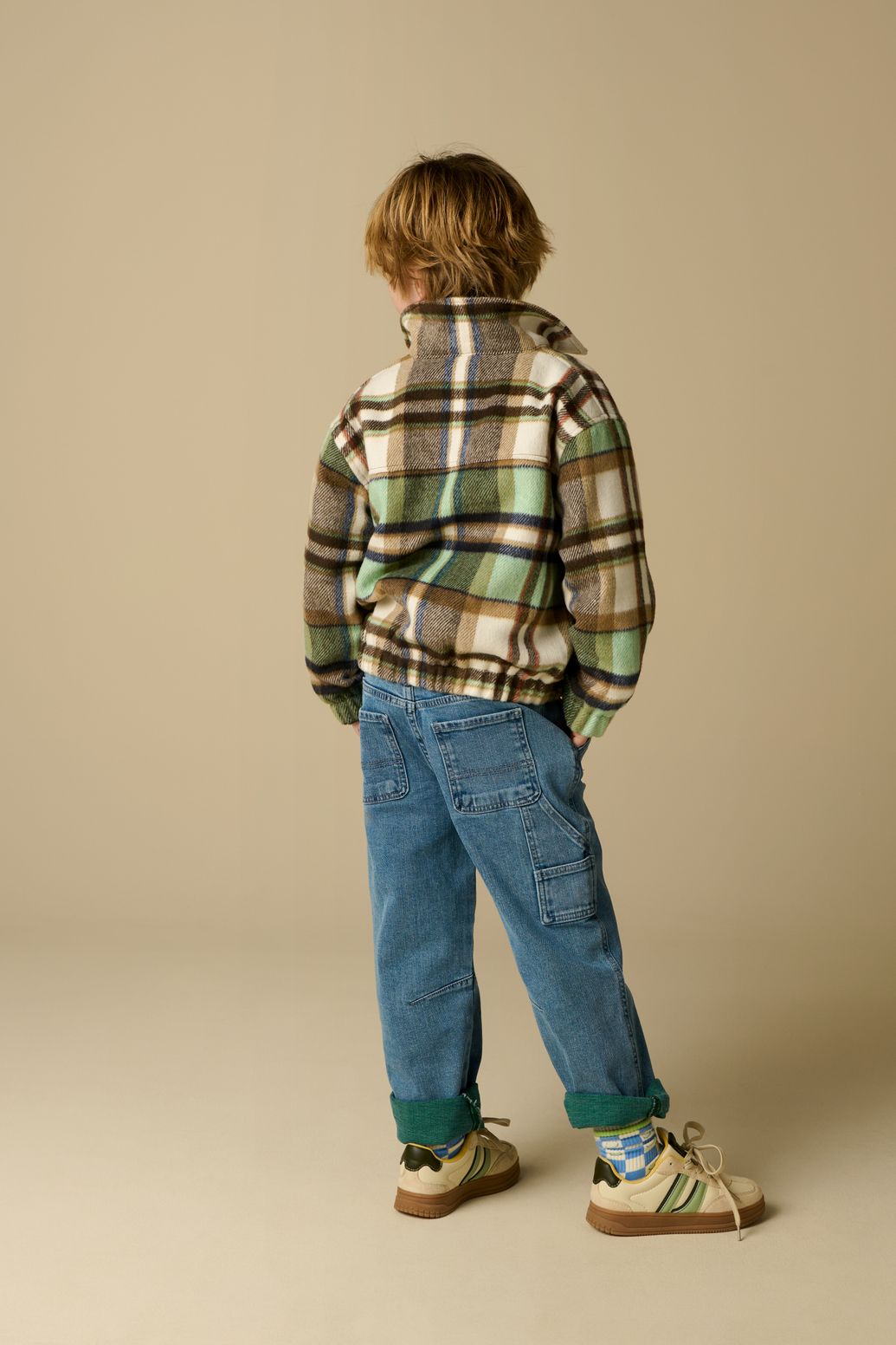 Groen geruit bomberjack