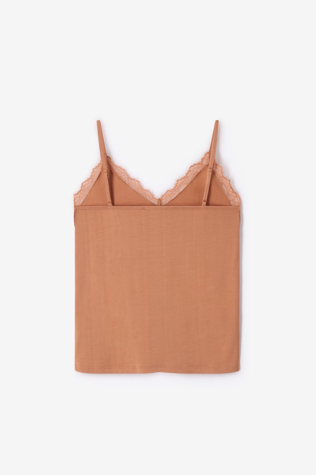 Bruin singlet met kant