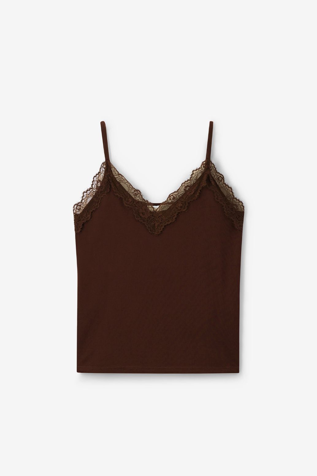 Spitzenhemd - dunkelbraun