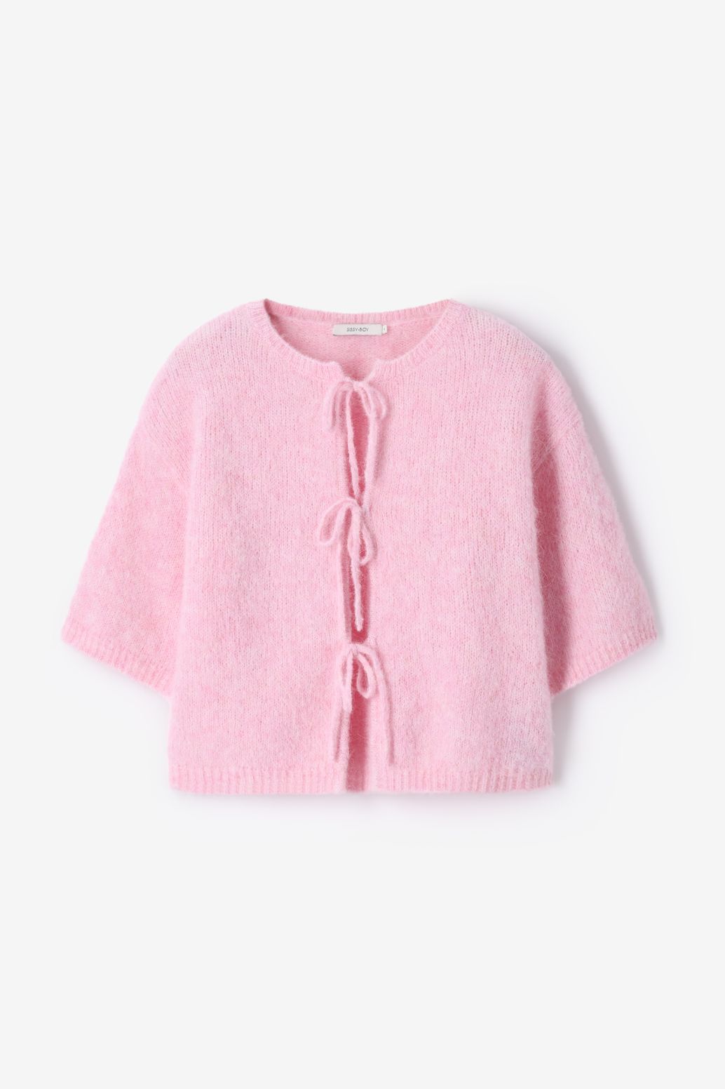Strickjacke mit Schleifen - rosa