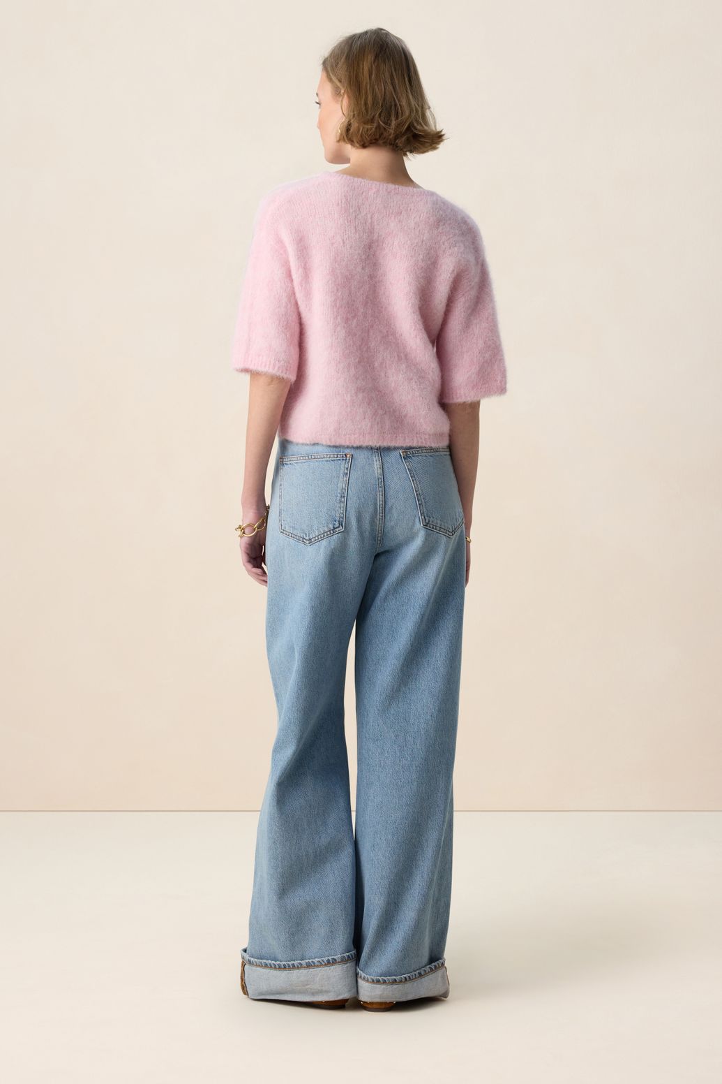 Strickjacke mit Schleifen - rosa