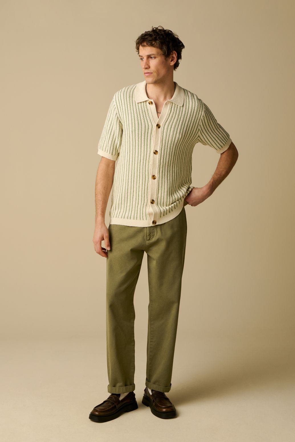 Groen gestreept vest