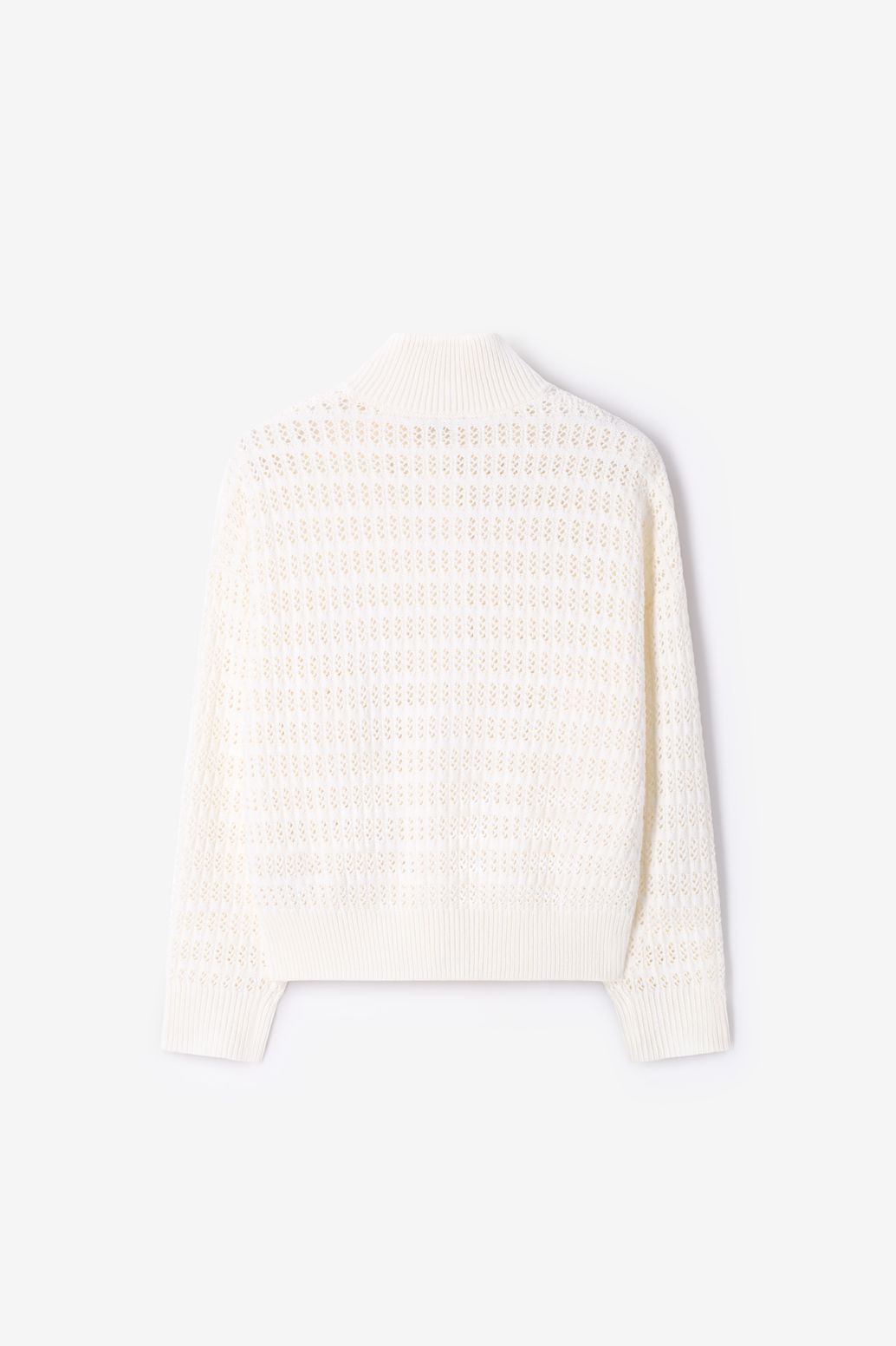 Witte opengewerkte trui