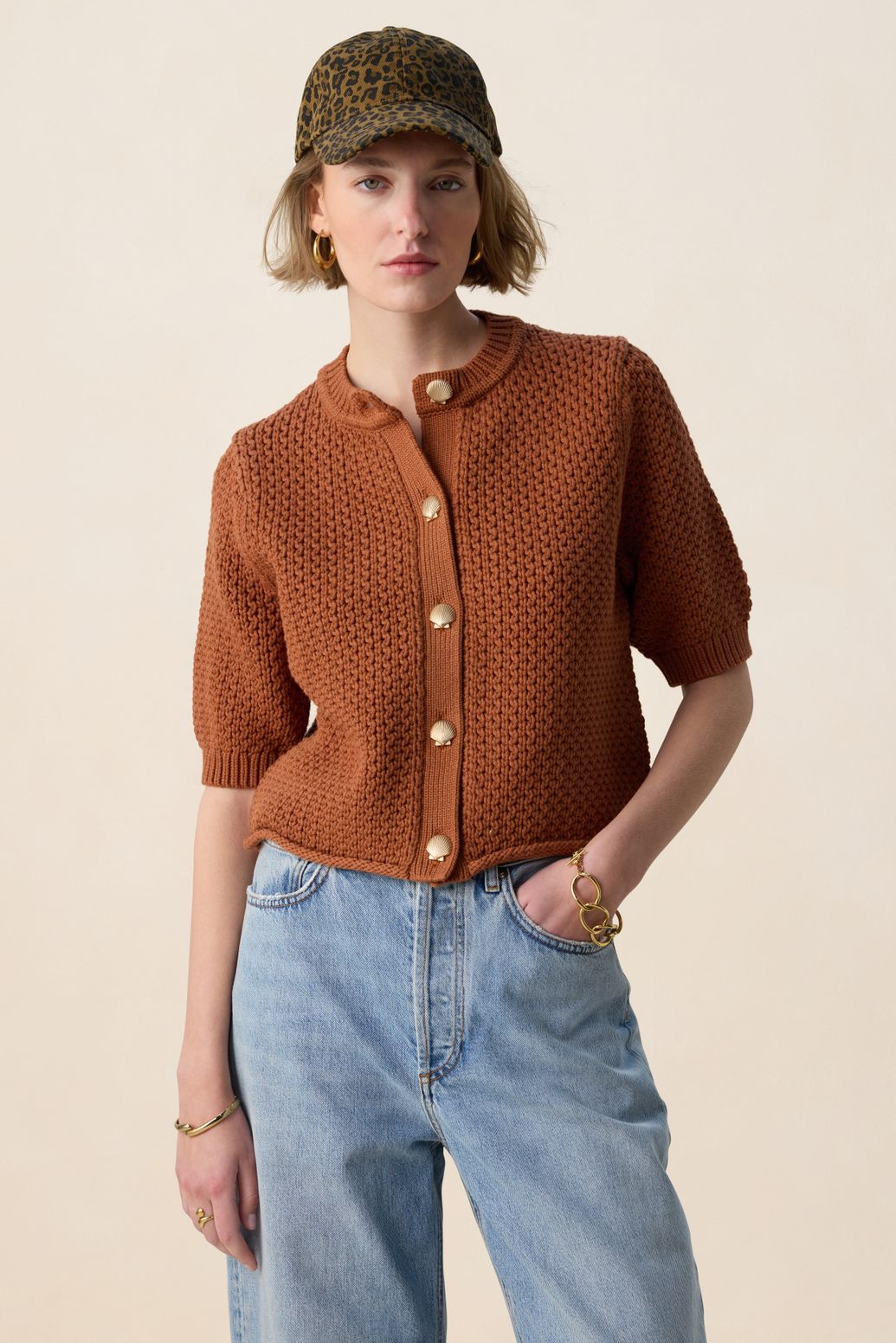 Gilet tricoté - marron foncé