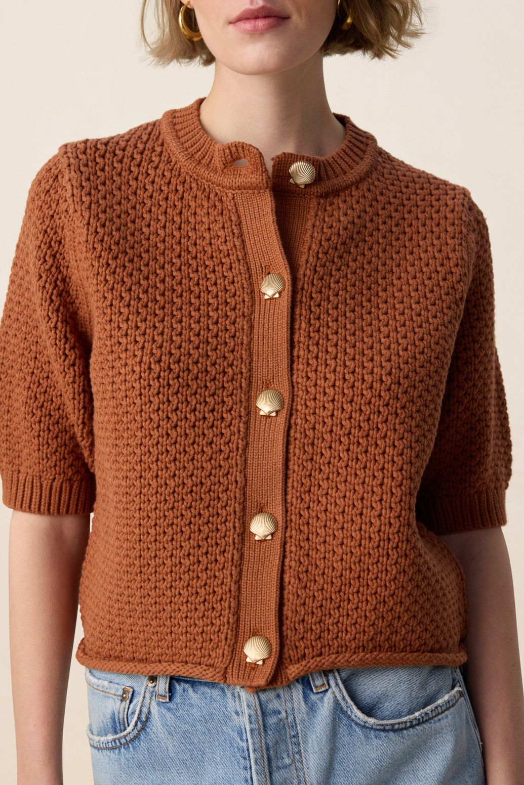 Gilet tricoté - marron foncé