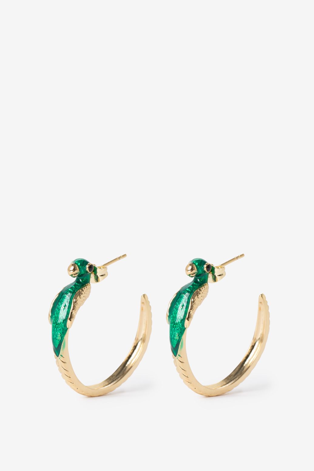 Anna + Nina Vogel-Ohrringe Small Hoop Gold-plated
