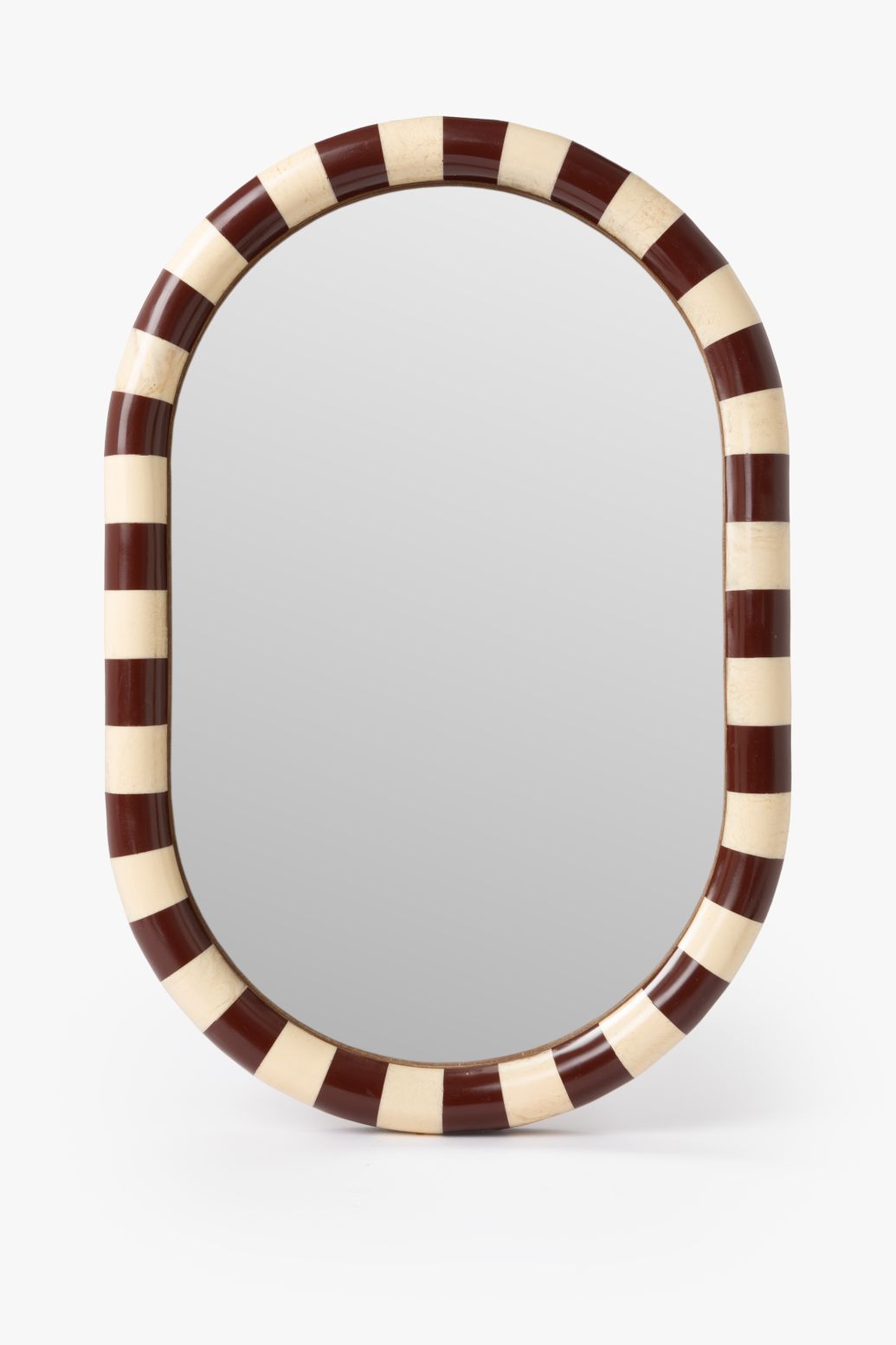 Miroir mural avec cadre à carreaux - marron foncé