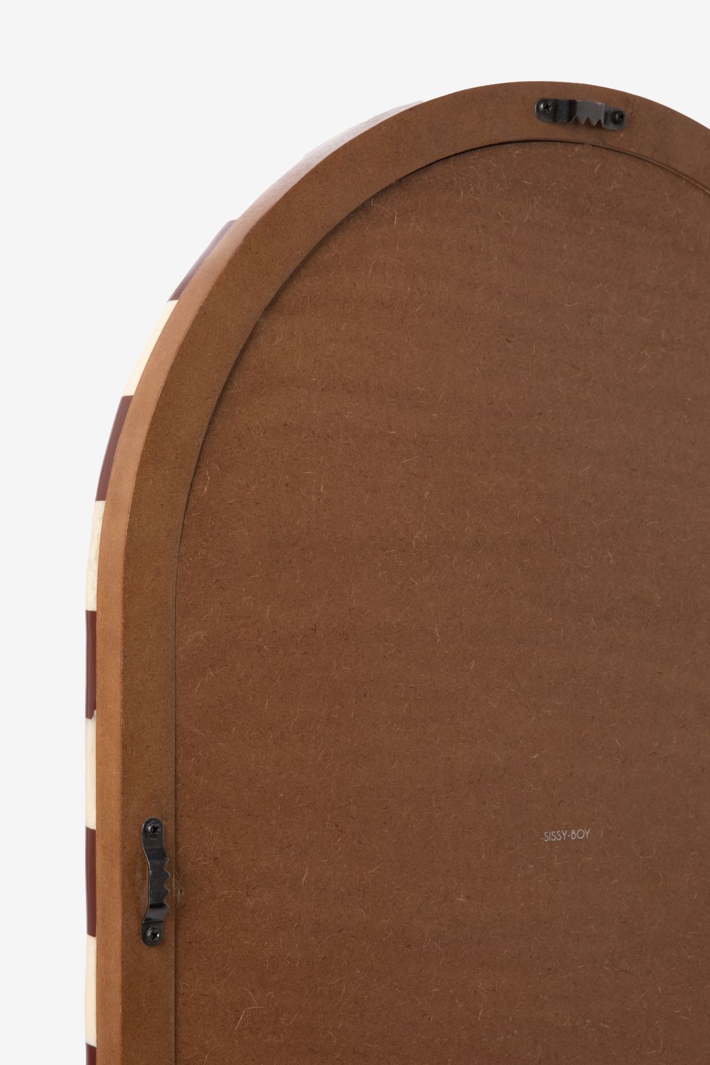 Miroir mural avec cadre à carreaux - marron foncé