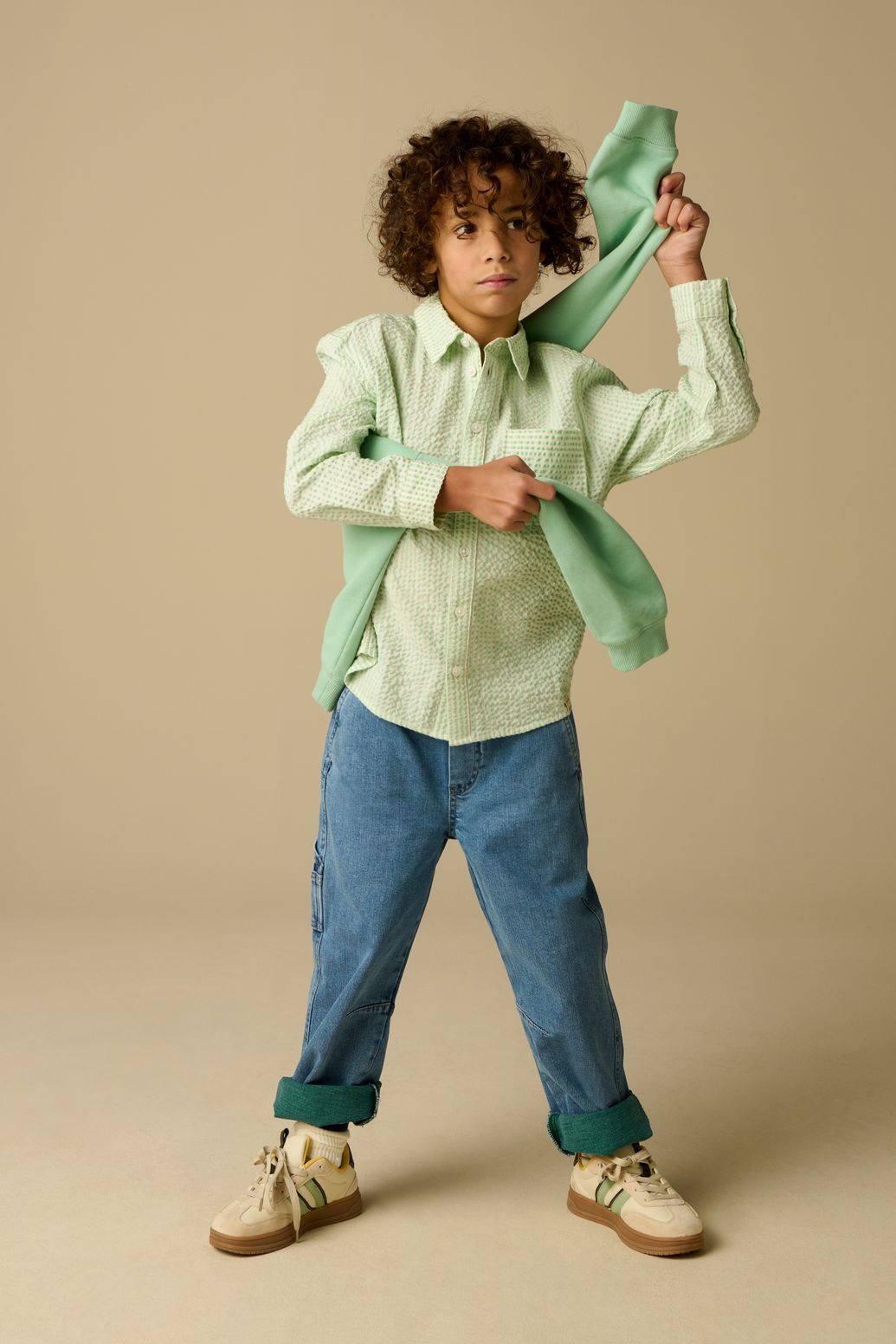 Chemise rayée - vert