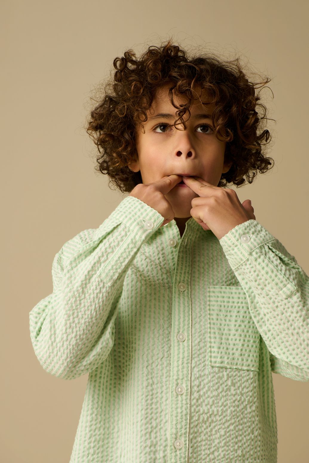 Groen gestreept overhemd