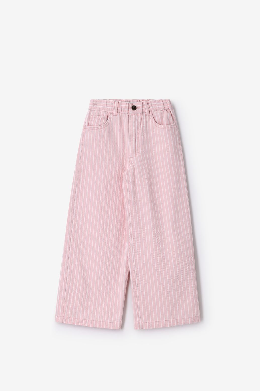 Weite gestreifte Jeans - rosa